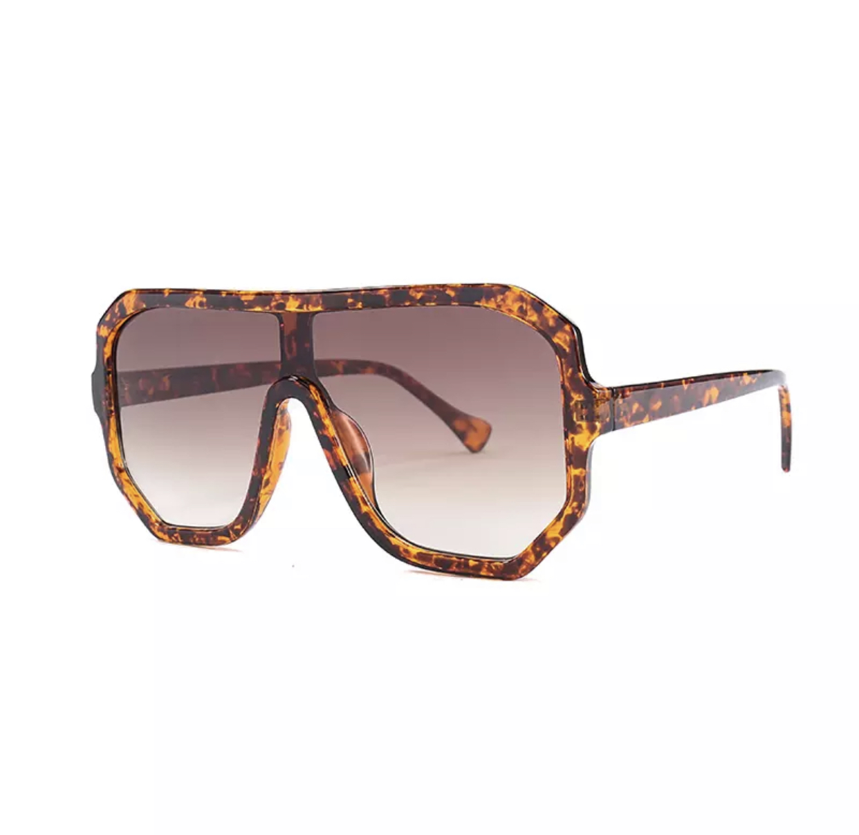 Amarilla leopárd mintás unisex kocka napszemüveg